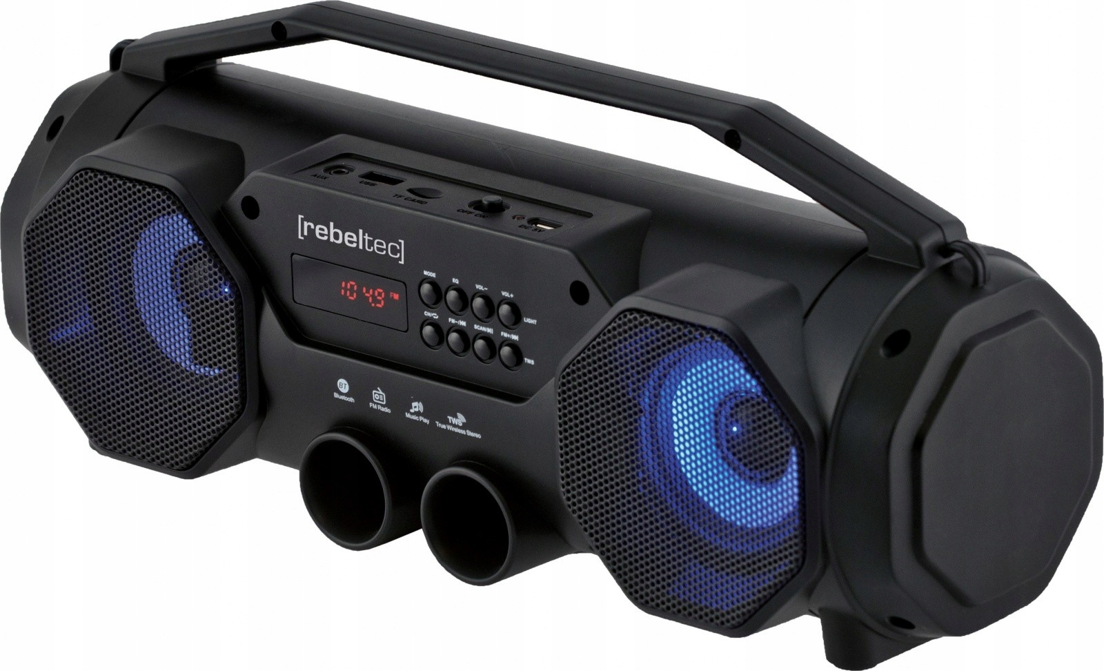 Rebeltec XBass Audio Stereo prenosný reproduktor čierny 12W